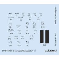   Eduard Accessory Hurricane Mk.I stencils for ARMA HOBBY/REVELL/AIRFIX 1:72 (D72036)