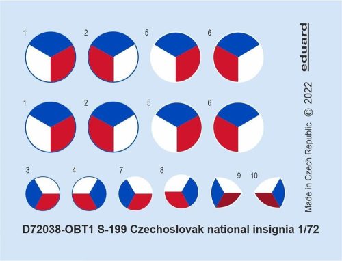 Eduard S-199 Czechoslovak national insignia 1/72 1:72 (D72038)