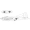 Eduard Accessory B-17F US national insignia w/ red outline 1:48 (EX1054)