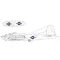 Eduard Accessory B-17F US national insignia w/ blue outline 1:48 (EX1055)