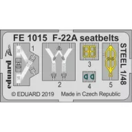   Eduard Accessory F-22A seatbelts STEEL for Hasegawa 1:48 (FE1015)
