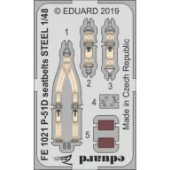  Eduard Accessory P-51D seatbelts STEEL for Eduard Accessory 1:48 (FE1021)