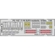   Eduard Accessory F-16I SUFA seatbelts STEEL 1/48 for KINETIC 1:48 (FE1157)