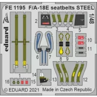   Eduard Accessory F/A-18E seatbelts STEEL 1/48 for MENG 1:48 (FE1195)