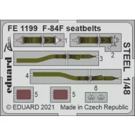   Eduard Accessory F-84F seatbelts STEEL 1/48 for KINETIC 1:48 (FE1199)