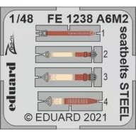   Eduard Accessory A6M2 seatbelts STEEL, for EDUARD 1:48 (FE1238)