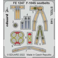   Eduard Accessory F-104S seatbelts STEEL for KINETIC 1:48 (FE1247)