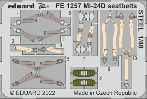 Eduard Mi-24D seatbelts STEEL for TRUMPETER 1:48 (FE1257)