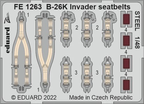 Eduard B-26K Invader seatbelts STEEL for ICM 1:48 (FE1263)
