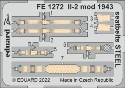 Eduard Il-2 mod. 1943 seatbelts STEEL 1/48 1:48 (FE1272)