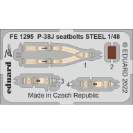 Eduard Accessory P-38J seatbelts STEEL 1:48 (FE1295)