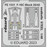   Eduard Accessory F-16C Block 25/42 seatbelts STEEL 1/48 for KINETIC 1:48 (FE1331)