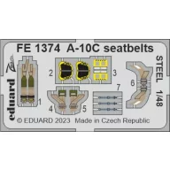   Eduard Accessory A-10C seatbelts STEEL 1/48 ACADEMY 1:48 (FE1374)