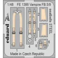   Eduard Accessory Vampire FB.5/9 seatbelts STEEL 1/48 AIRFIX 1/48 (FE1386)
