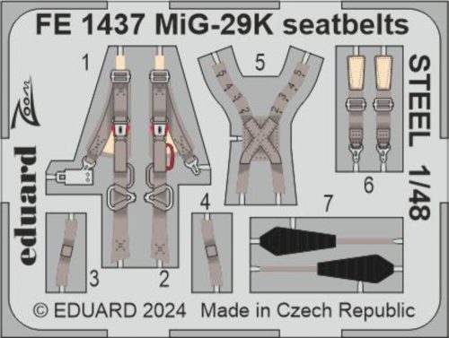 Eduard MiG-29K seatbelts STEEL HOBBY BOSS 1:48 (FE1437)