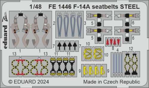 Eduard F-14A seatbelts STEEL GREAT WALL HOBBY 1:48 (FE1446)