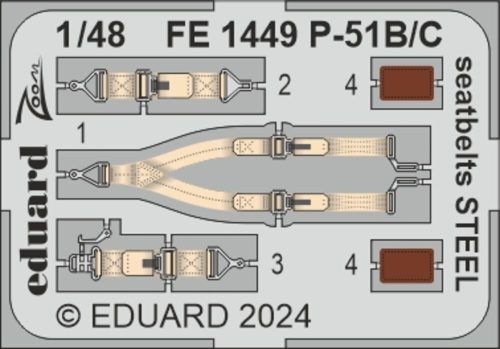 Eduard P-51B/C seatbelts STEEL EDUARD 1:48 (FE1449)