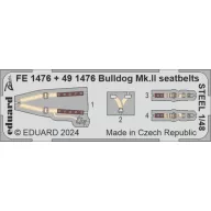 Eduard Accessory Bulldog Mk.II seatbelts STEEL 1:48 (FE1476)