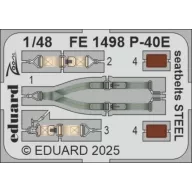 Eduard Accessory P-40E seatbelts STEEL EDUARD 1:48 (FE1498)