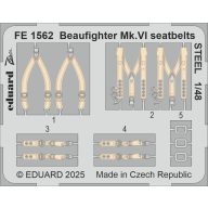  Eduard Beaufighter Mk.VI seatbelts STEEL for Revell 1:48 (FE1562)
