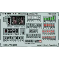 Eduard Accessory P-51 Mustang placards 1:48 (FE198)