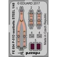   Eduard Accessory P-51D seatbelts STEEL for Airfix 1:48 (FE854)