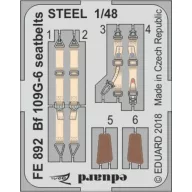   Eduard Accessory Bf 109G-6 seatbelts STEEL f.Tamiya 1:48 (FE892)