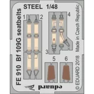   Eduard Accessory Bf 109G seatbelts STEEL for Eduard Accessory 1:48 (FE910)