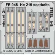   Eduard Accessory He 219 seatbelts STEEL for Tamiya 1:48 (FE948)