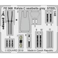  Eduard Accessory Rafale C seatbelts grey STEEL f.Revell 1:48 (FE968)