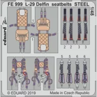   Eduard Accessory L-29 Delfin seatbelts STEEL for AMK 1:48 (FE999)