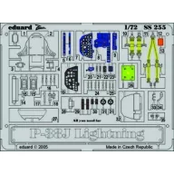   Eduard Accessory P-38J Lightning für Academy Bausatz 1:72 (SS255)