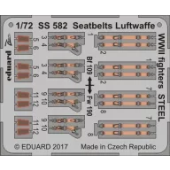   Eduard Accessory Seatbelts Luftwaffe WWII fighters STEEL 1:72 (SS582)