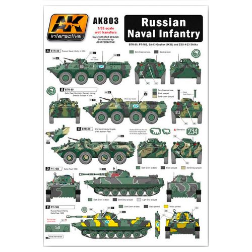 AK Russian Naval Infantry Decal Set 1:35 AK803