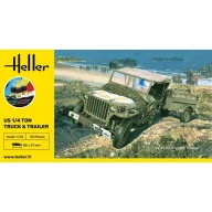 Heller STARTER KIT US 1/4 Ton Truck & Trailer 1:72 (56997)