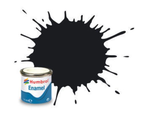 Humbrol Enamel Paint 201 Black Metallic 14 ml (AA6392)