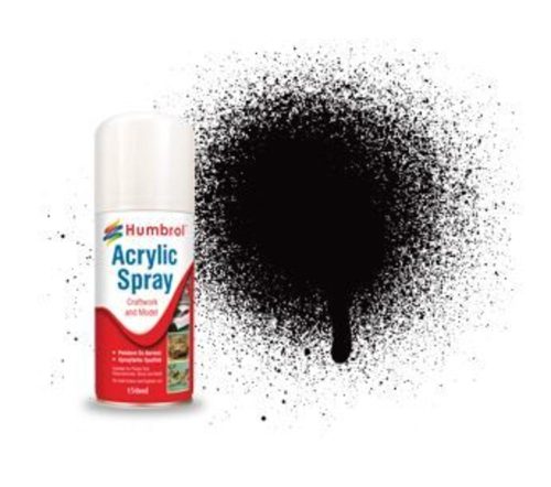 Humbrol Acrylic Spray 150 ml No 85 Black Satin (AD6085)