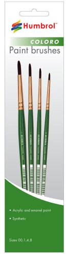 Humbrol Coloro Brush Set (Größen 00, 1, 4 & 8) (AG4050)