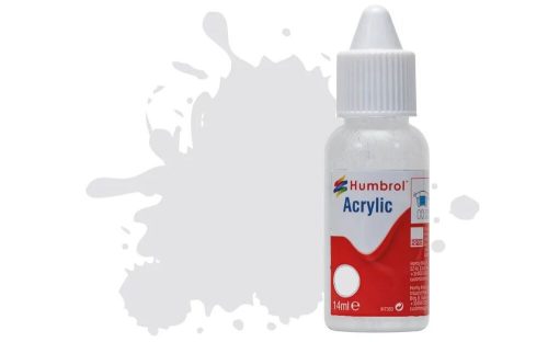 Humbrol Acrylic Paint No 196 Light Grey Satin, Dropper Bottle 14 ml (DB0196)