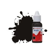   Humbrol Acrylic Paint No 201 Black Metallic, Dropper Bottle 14 ml (DB0201)