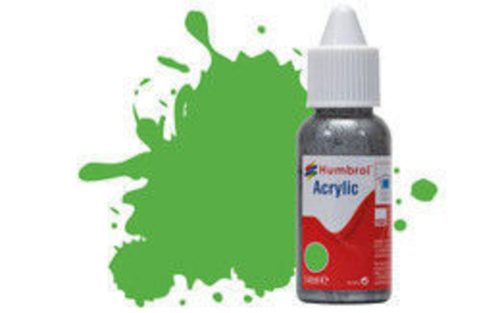 Humbrol Acrylic Paint No 208 Fluorescent Signal Green Gloss, Dropper Bottle 14 ml (DB0208)