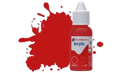 Humbrol Acrylic Paint No 220 Italian Red Gloss, Dropper Bottle 14 ml (DB0220)