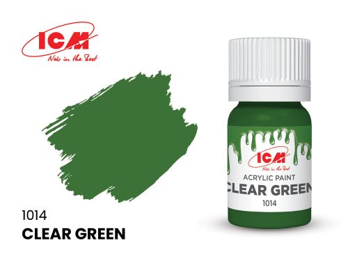 ICM CLEAR COLORS Clear Green bottle 12 ml  (1014)