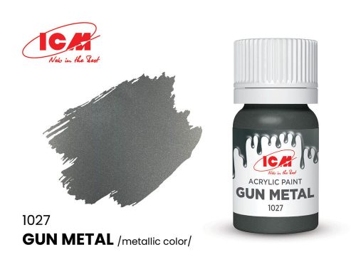 ICM METALLIC COLORS Gun metal bottle 12 ml  (1027)