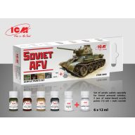 ICM Acrylic paint set for Soviet AFV 6 x12 ml  (3006)