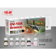   ICM Acrylic paint set for OV-10A Bronco and other Vietnam aircraft 6 x12 ml  (3008)