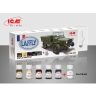   ICM Acrylic paint set for Laffly V15T and French vehicles 6x 12 ml  (3009)