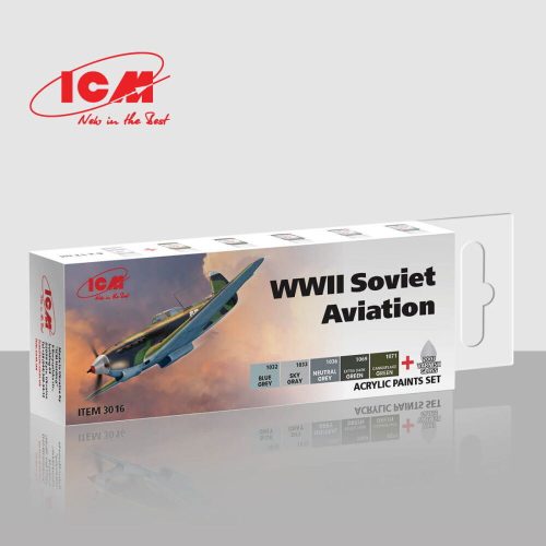 ICM Acrylic Paint Set for WWII Soviet aviation 6 x 12 ml  (3016)