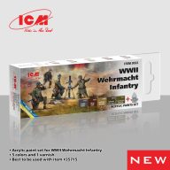   ICM Acrylic Paint Set for WWII Wehrmacht Infantry 6 x 12 ml  (3022)