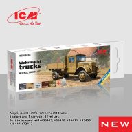 ICM Acrylic paint set for Wehrmacht trucks 6 x 12 ml  (3038)